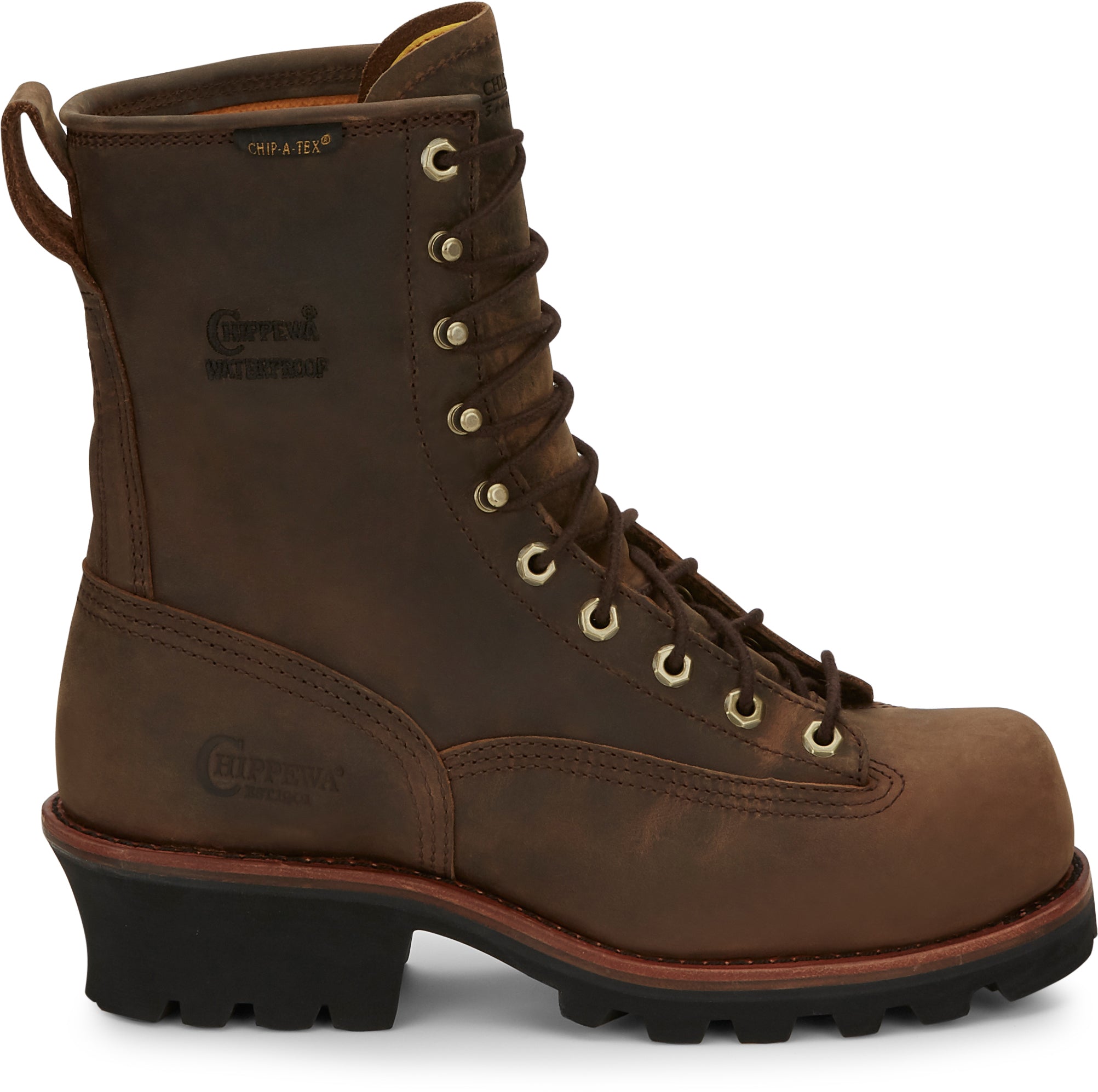 Chippewa Men's Paladin 8" Waterproof Round Steel Toe Logger Work Boot - 73101 - 6M