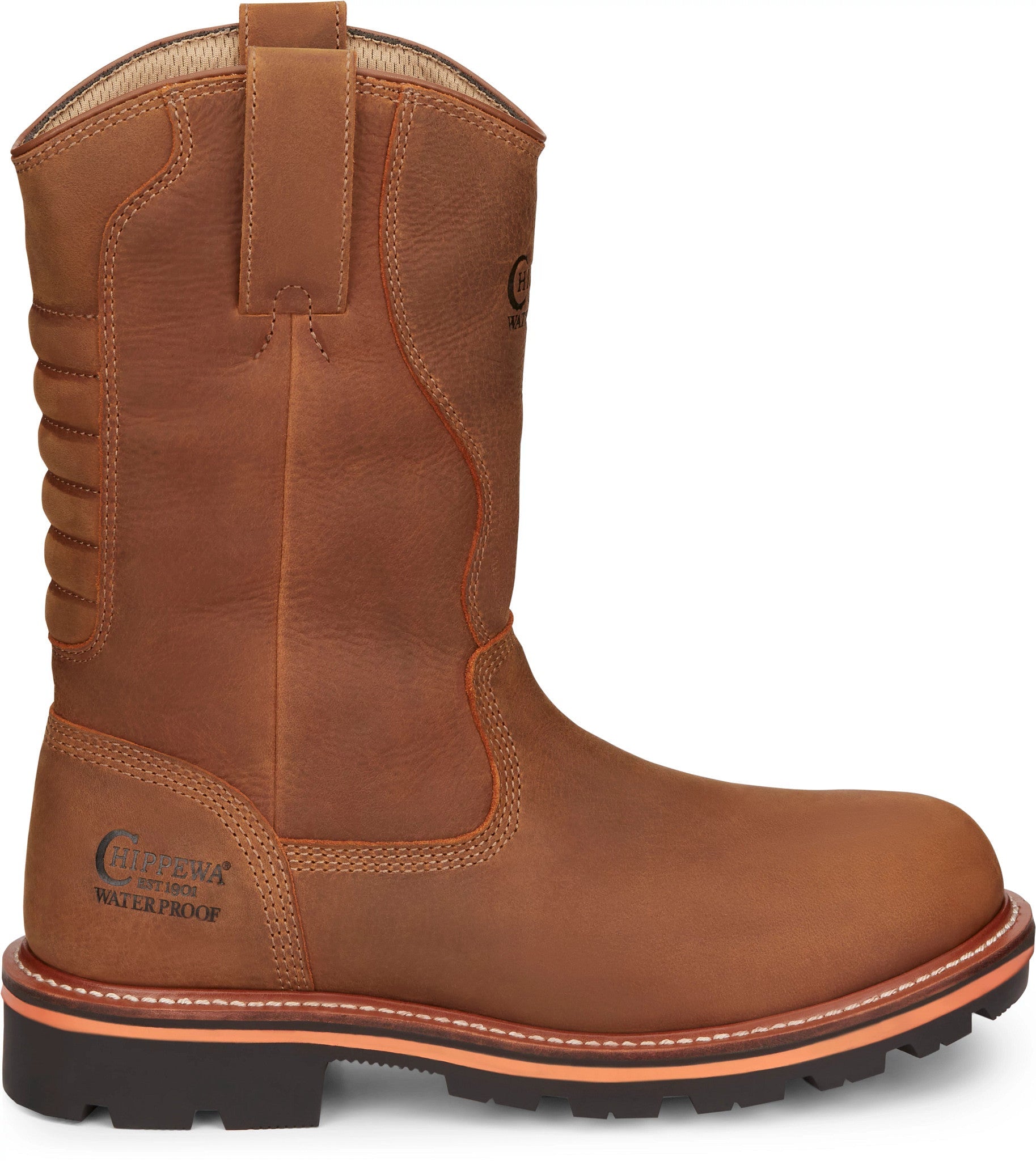 Chippewa Men's 11" Waterproof Thunderstruck Light Brown Round Toe Work Boots - TH1040 - 8D