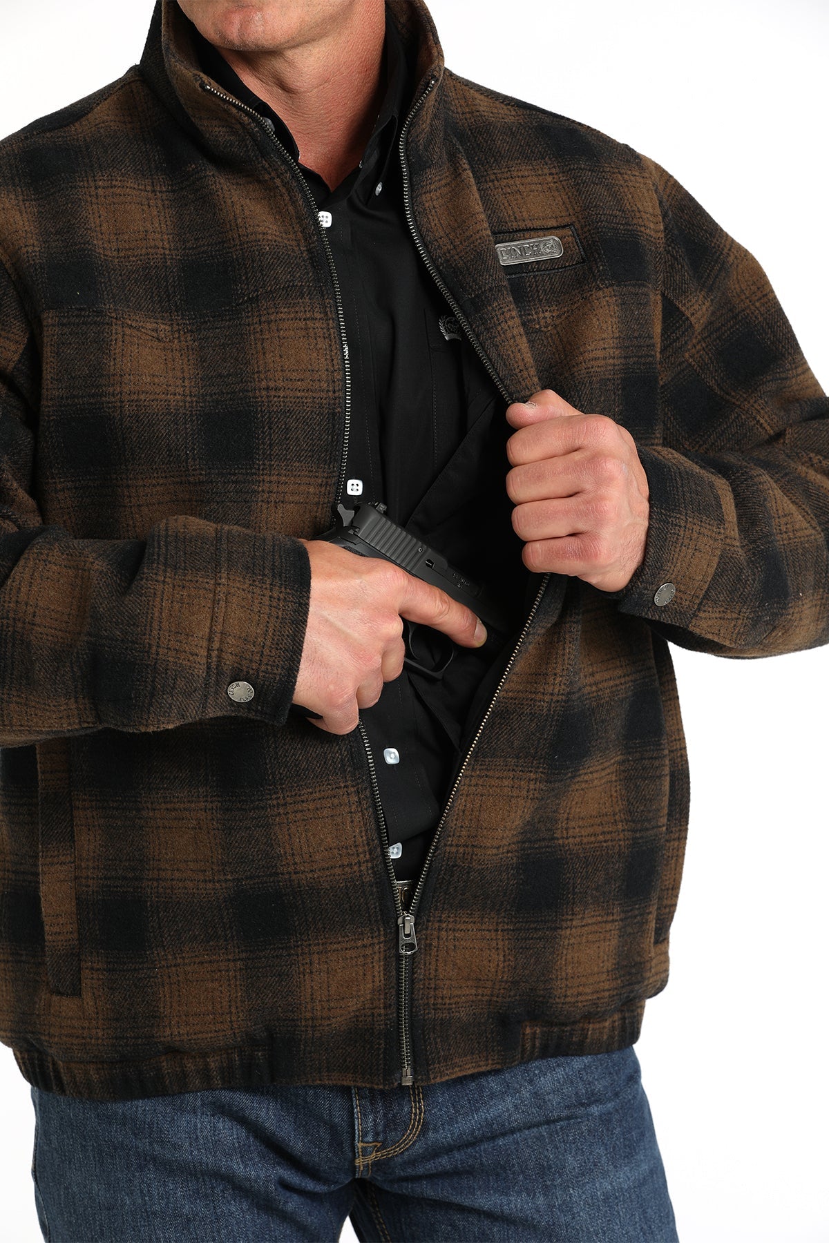 Cinch Men's Brown Conceal Carry Wooly Blanket Lined Jacket - MWJ1590004 - BRN - M