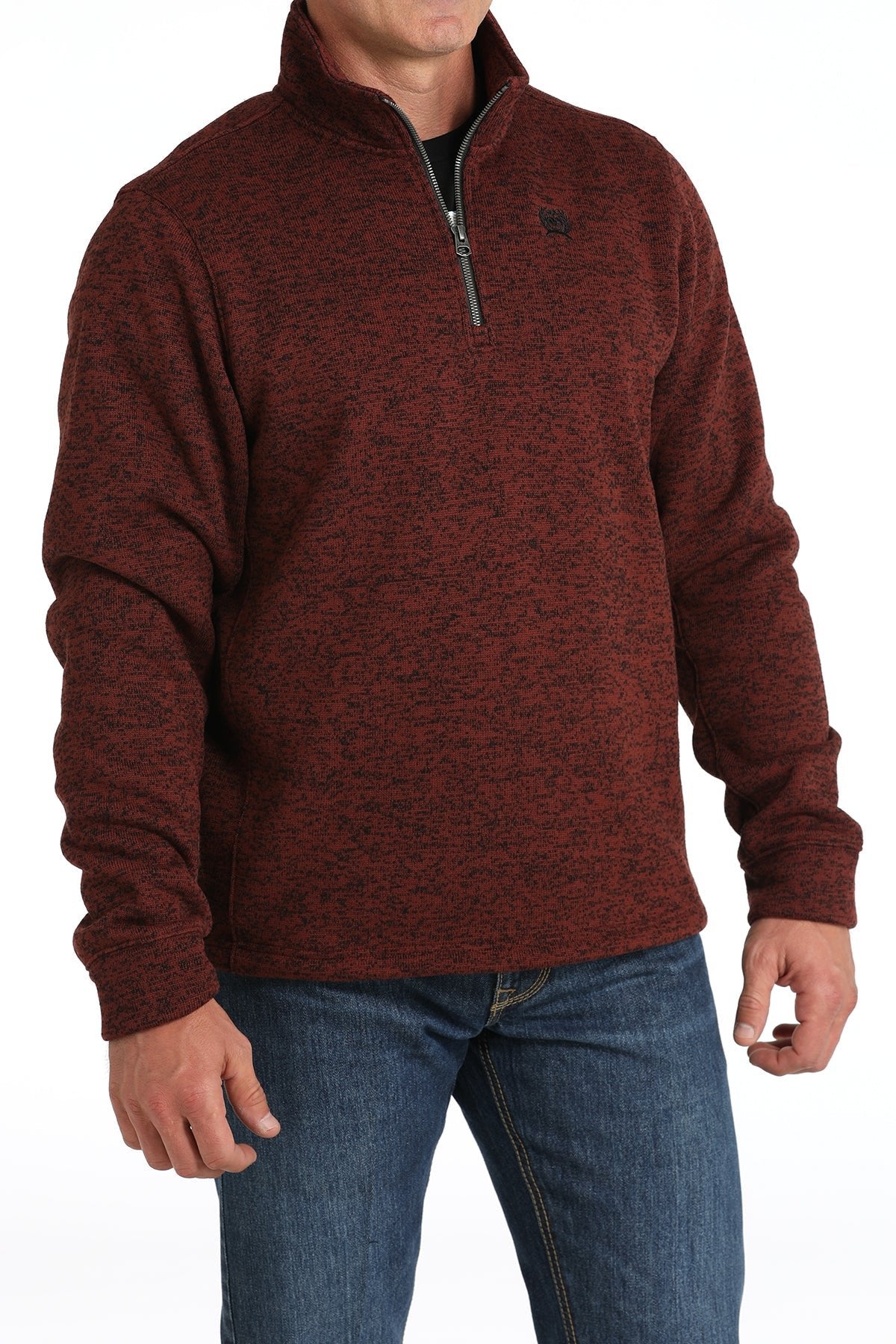 Cinch Men's Burgundy 1/4 Zip Sweater - MWK1080015 - BUR - M