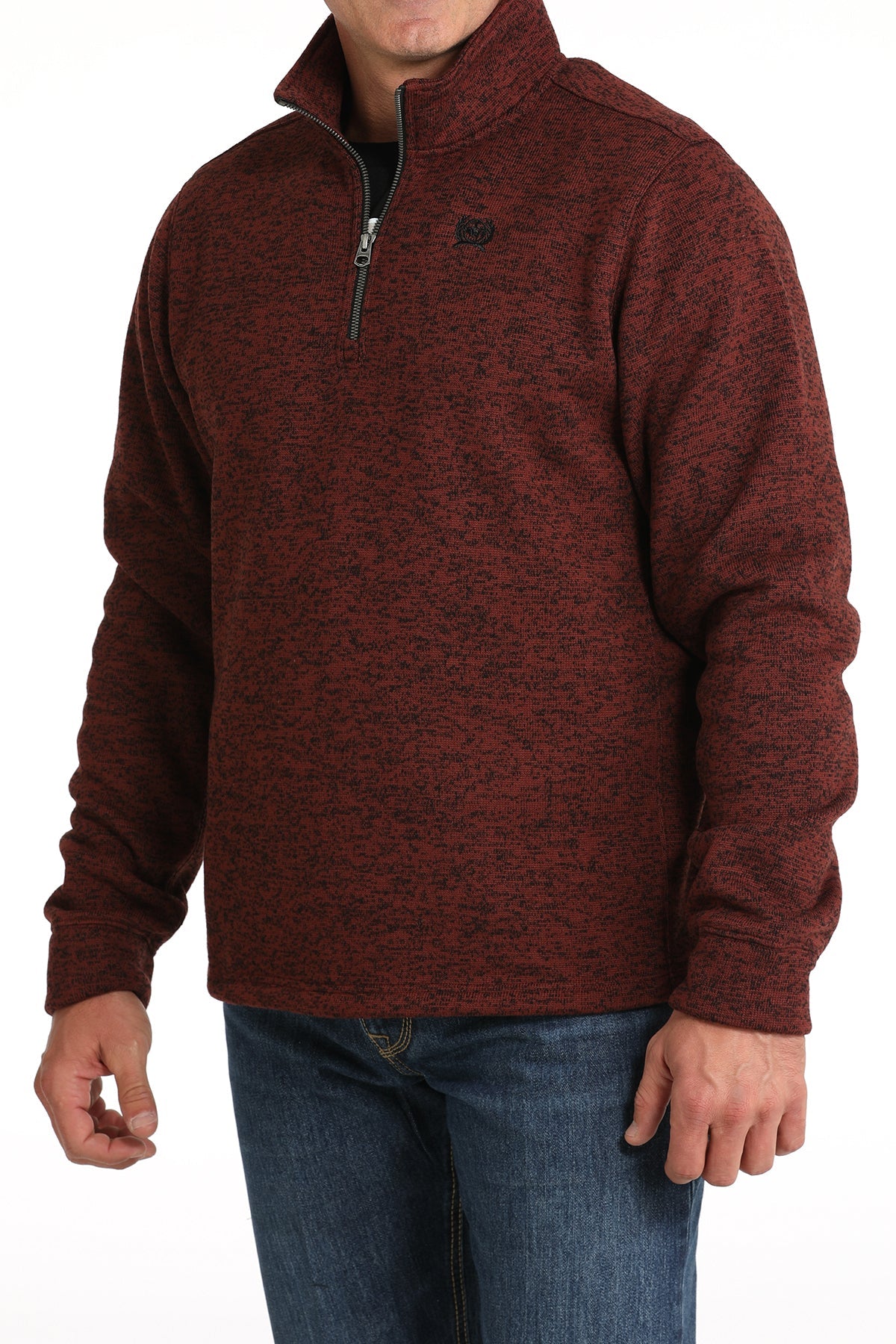 Cinch Men's Burgundy 1/4 Zip Sweater - MWK1080015 - BUR - M