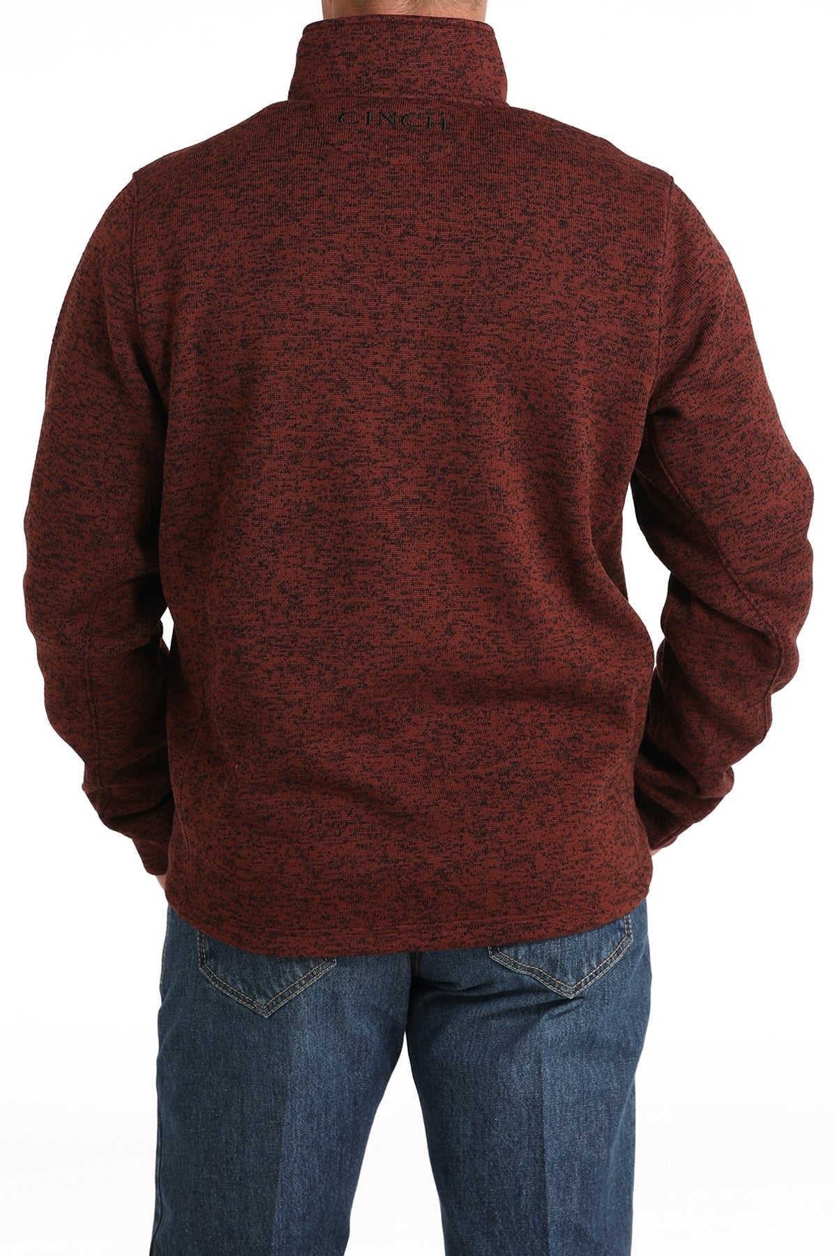 Cinch Men's Burgundy 1/4 Zip Sweater - MWK1080015 - BUR - M