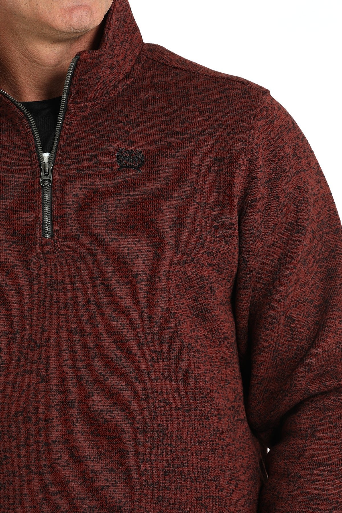 Cinch Men's Burgundy 1/4 Zip Sweater - MWK1080015 - BUR - M