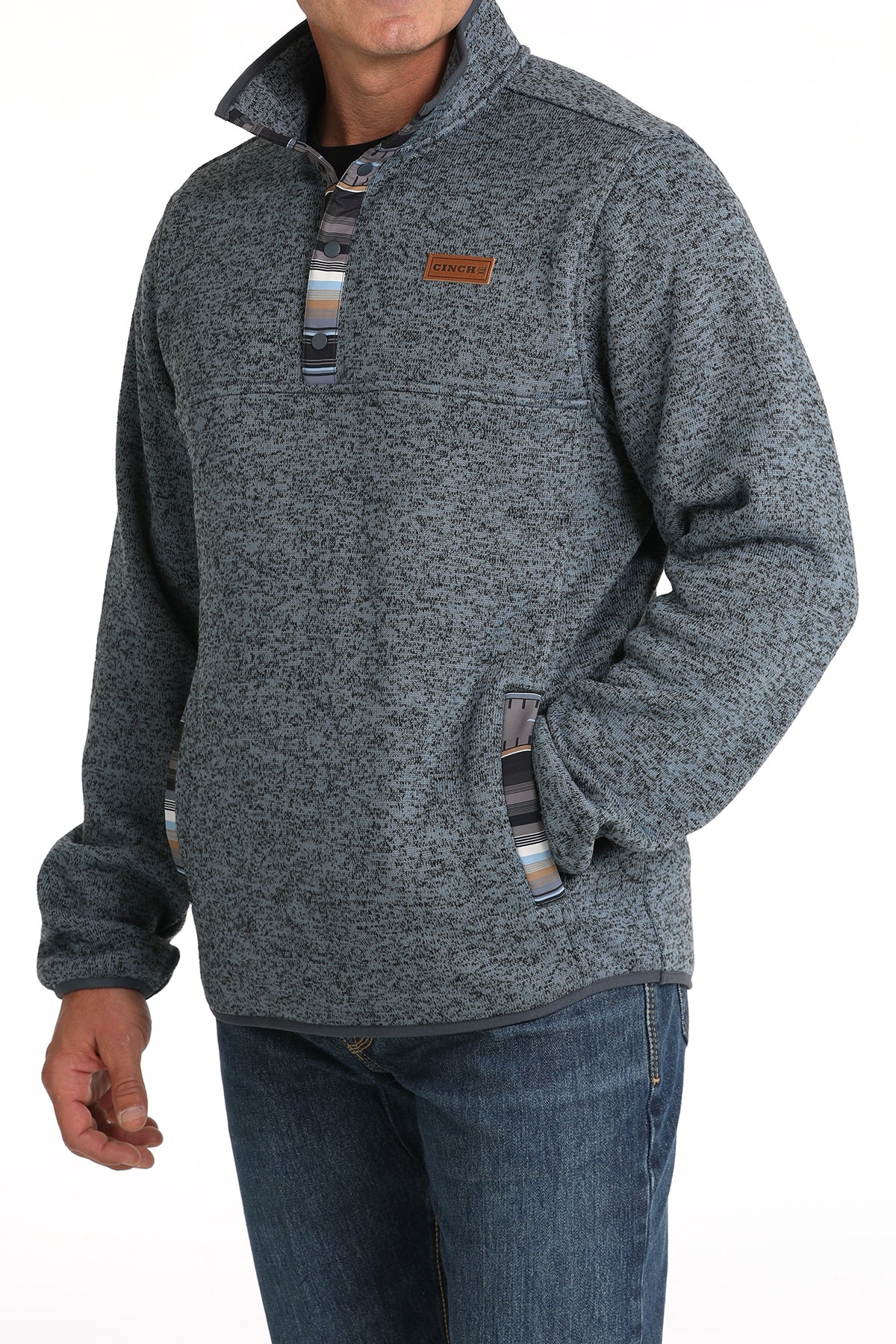 Cinch Men's Blue Pullover Heavy Knit Sweater - MWK1534006 - BLU - M