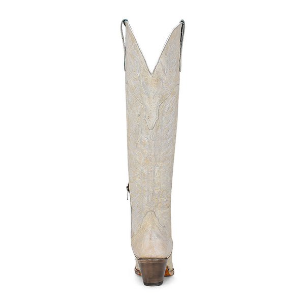 Corral Women's 20" Over The Knee Distressed White Snip Toe Western Boot - A4311 - 5M