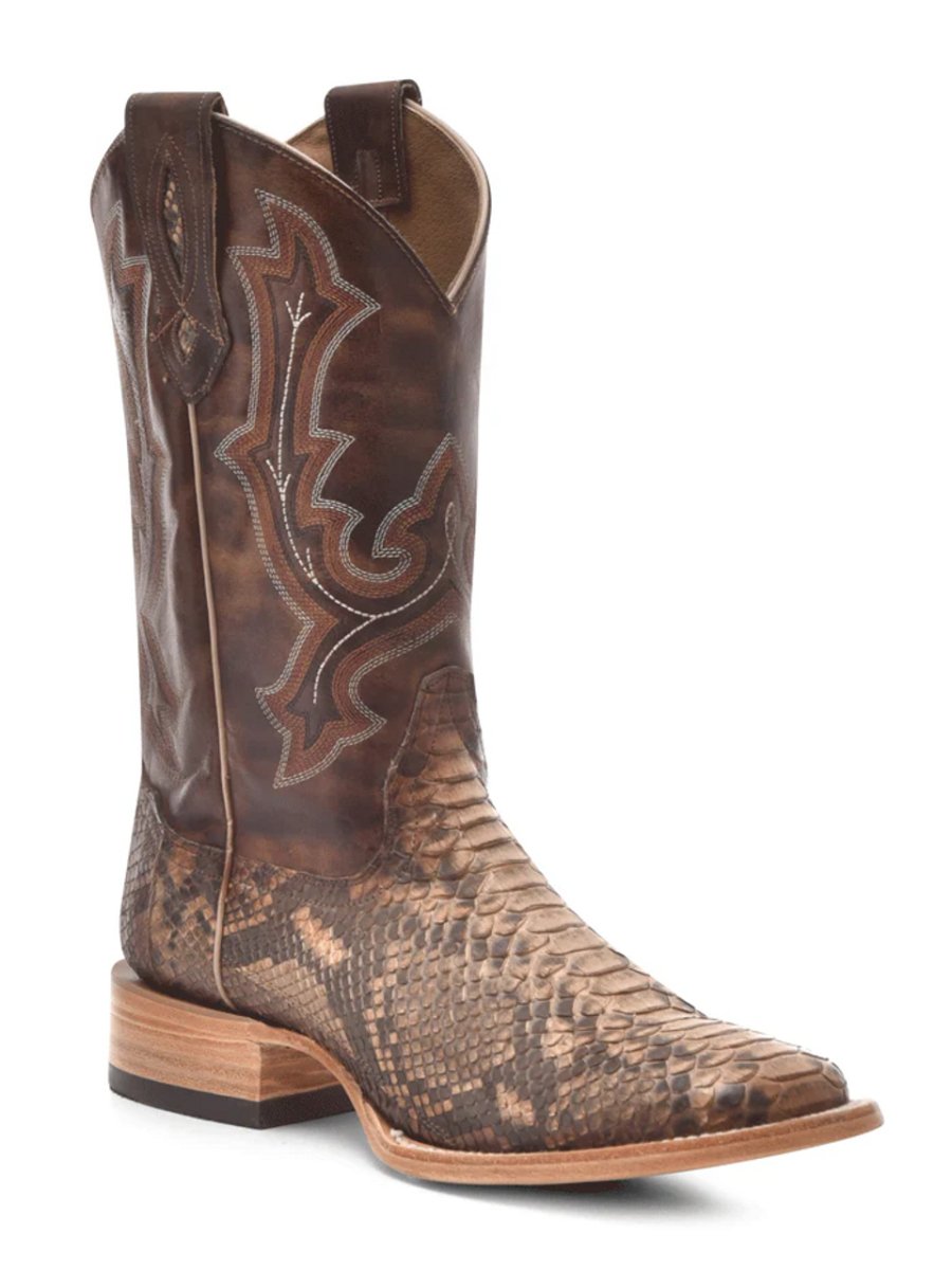 Corral Men's 11.5" Taupe Python Wide Square Toe Western Boots - B5000 - 6D