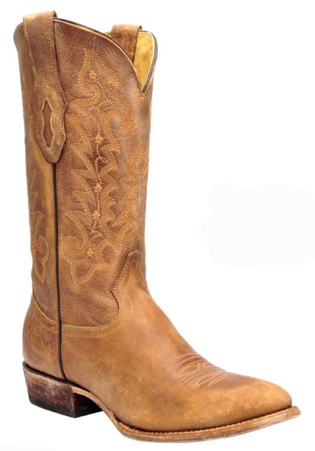 Corral Men's 12" Vintage Tan Cowhide J Toe Western Boots - C3069 - 6D