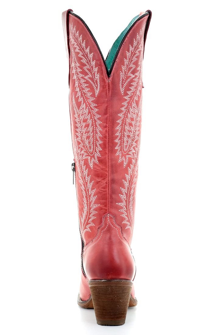 Corral Women's 15" Rioja Red Embroidered Tall Snip Toe Western Boot - E1318 - 7M