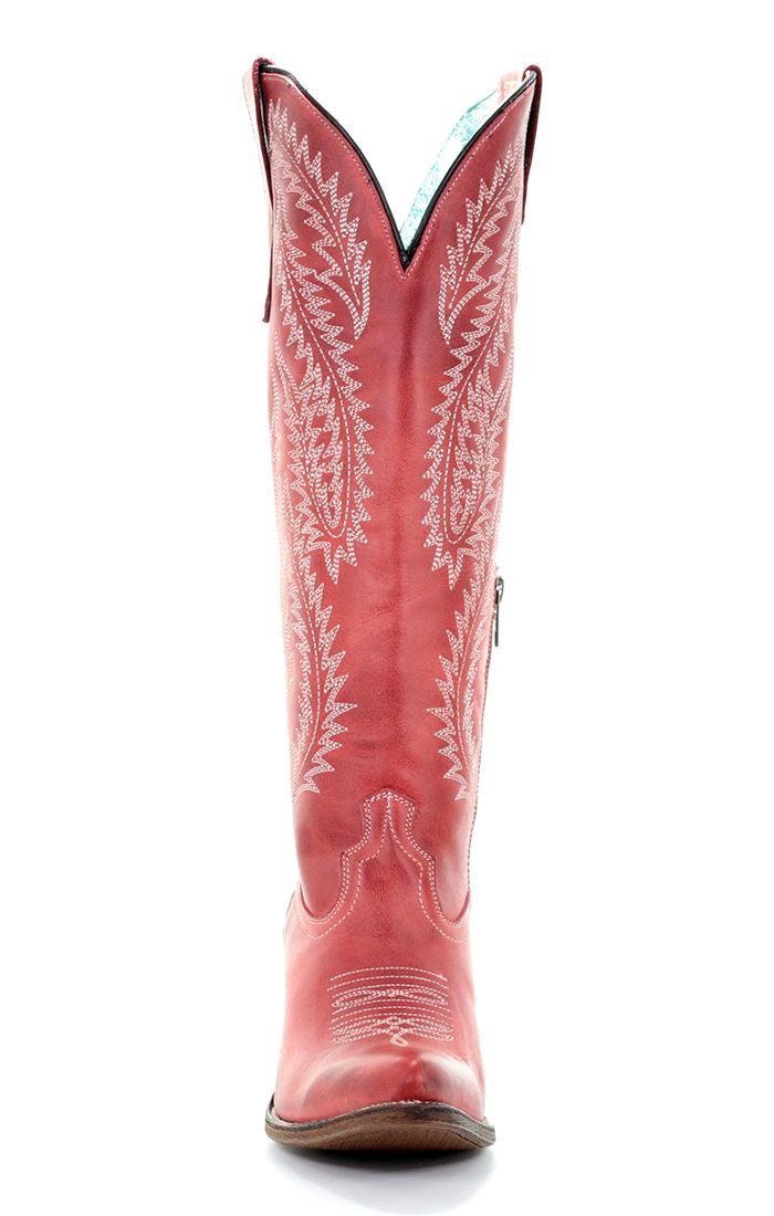 Corral Women's 15" Rioja Red Embroidered Tall Snip Toe Western Boot - E1318 - 7M