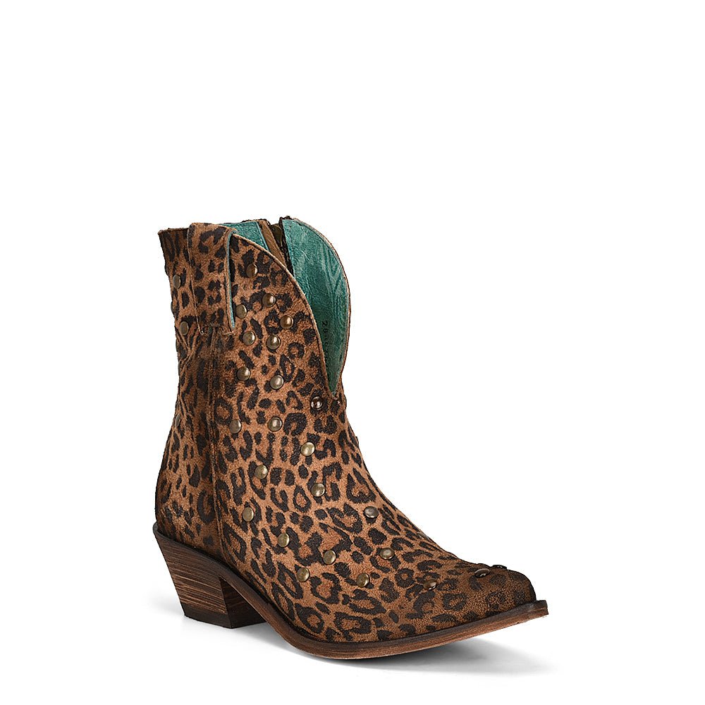 Corral Women's Sueded Leopard Print Pointed Toe Western