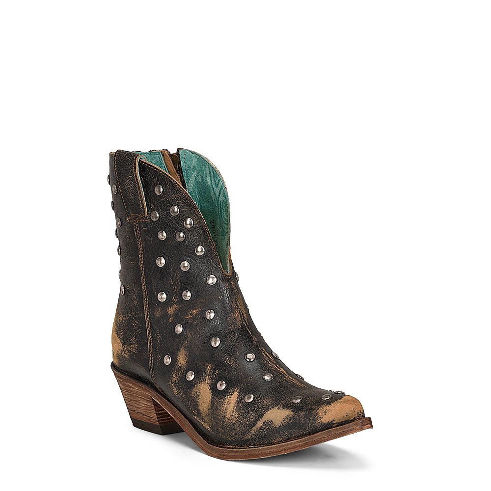 Corral Women's Distressed Black Pointed Toe Western Bootie