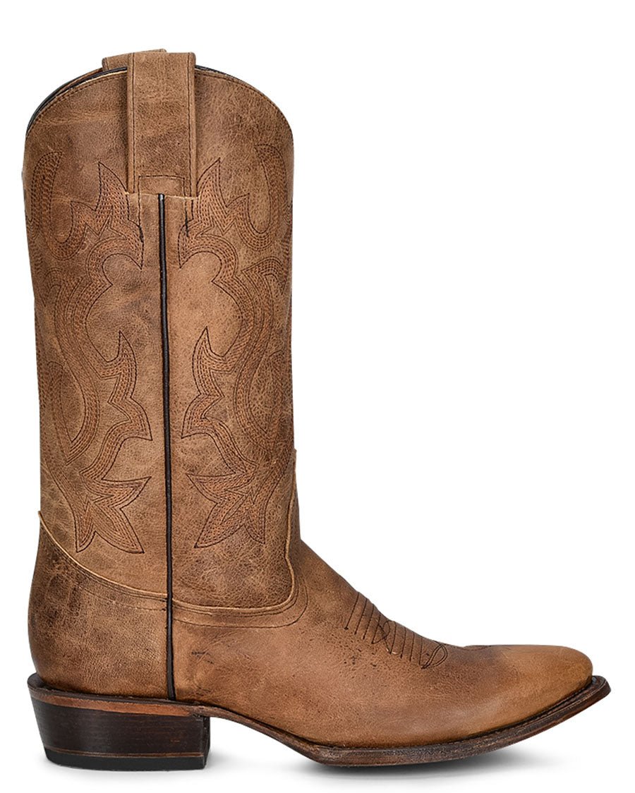 Corral Circle G Men's 13" Tan Embroidery Round Toe Western Boot - L5888 - 6D