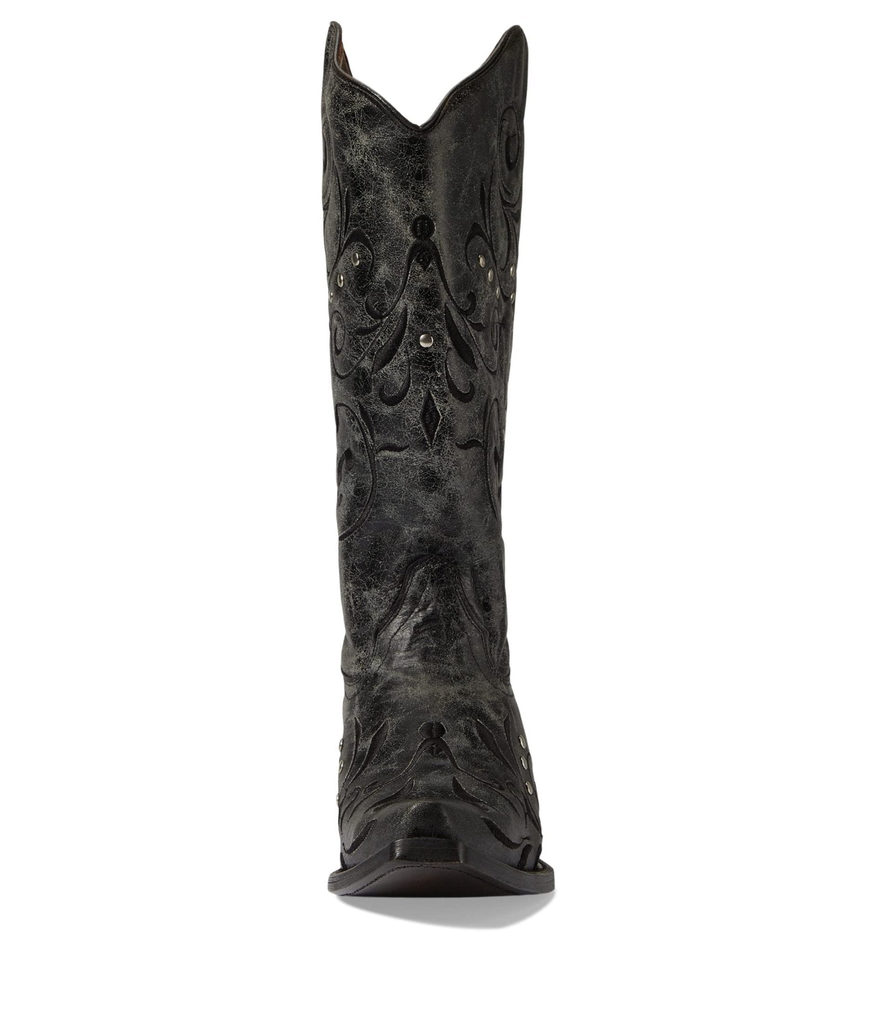 Corral Circle G Women's 13" Black & Grey Embroidery Snip Toe Western Boot - L5936 - 5M