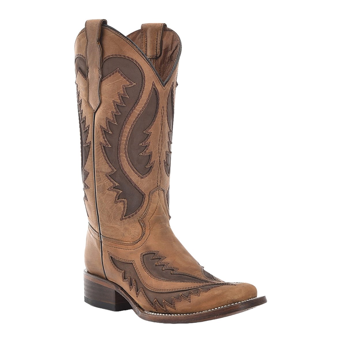 Corral 12" Circle G Women's Inlay Tan - Chocolate Western Boots - L6129 - 5M