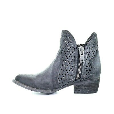 Corral Circle G Women's 7" Grey Cutout Shortie Round Toe Ankle Boot - Q5059 - 5M