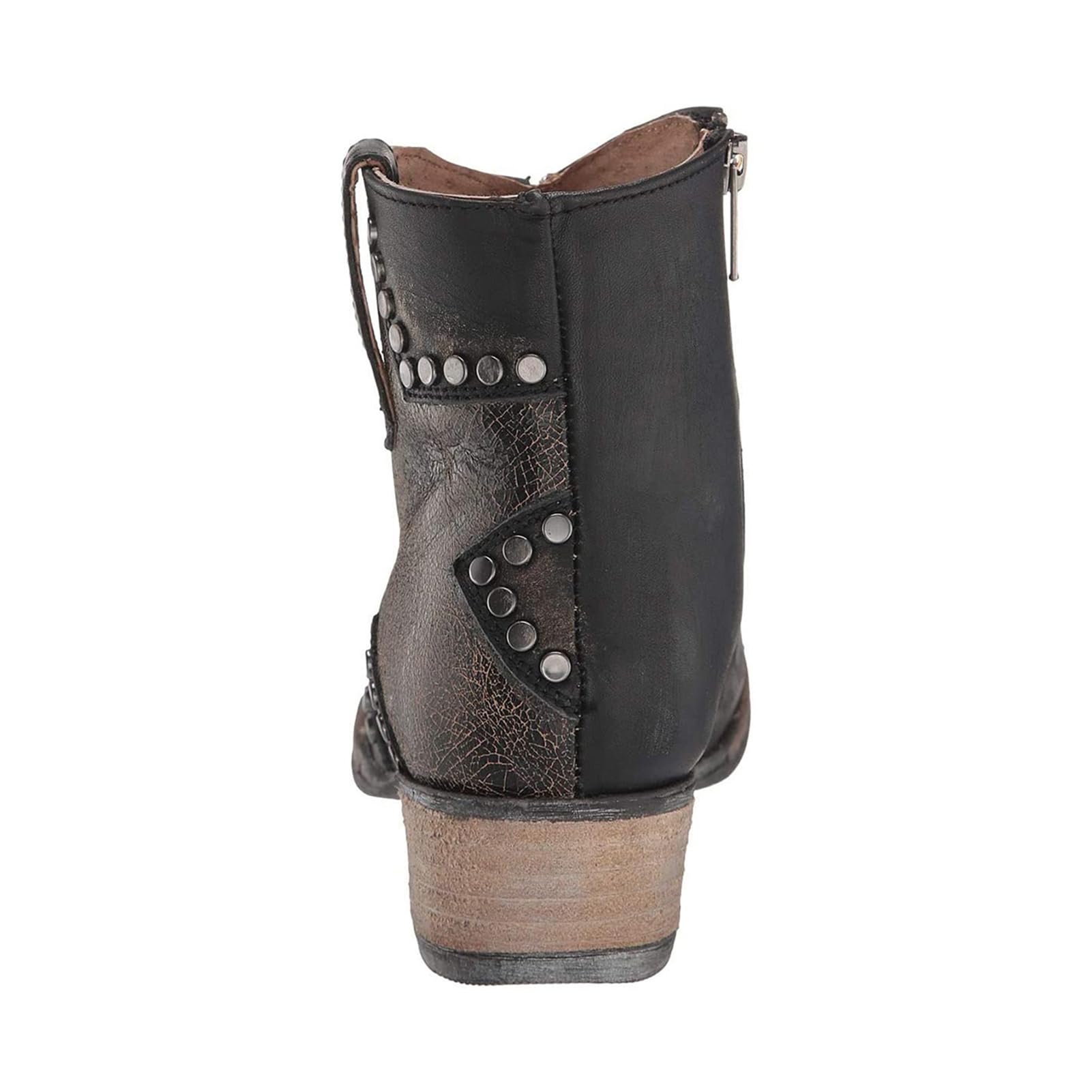 Corral Circle G Women's 5.5" Black Star Inlay & Studs Shortie Round Toe Ankle Boot - Q5070 - 5.5M