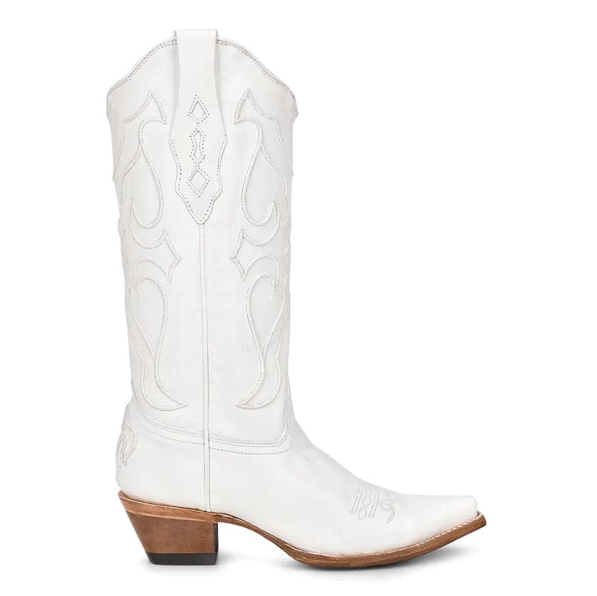 Corral Women's 13" White Embroidery Snip Toe Western Boot - Z5046 - 5M