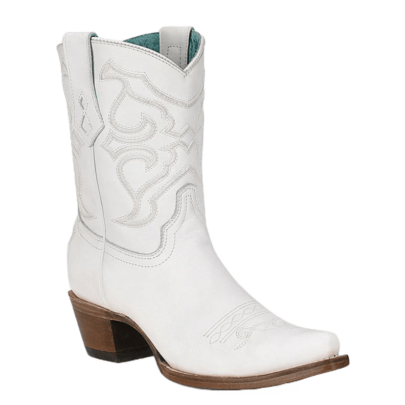 Corral Women's White Embroidery Ankle Boot - Z5071 - 5M