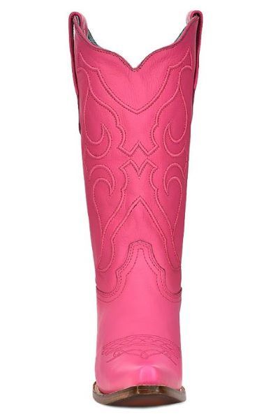 Corral Women's 13' Embroidered Fuchsia Pink Snip Toe Boots - Z5138 - 6.5M