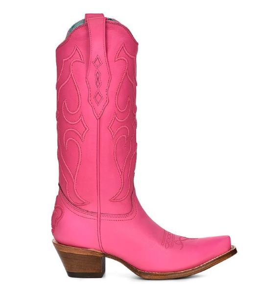 Corral Women's 13' Embroidered Fuchsia Pink Snip Toe Boots - Z5138 - 6.5M