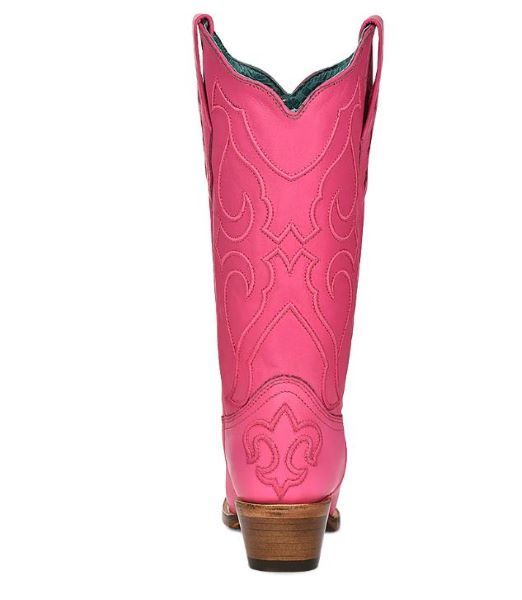 Corral Women's 13' Embroidered Fuchsia Pink Snip Toe Boots - Z5138 - 6.5M