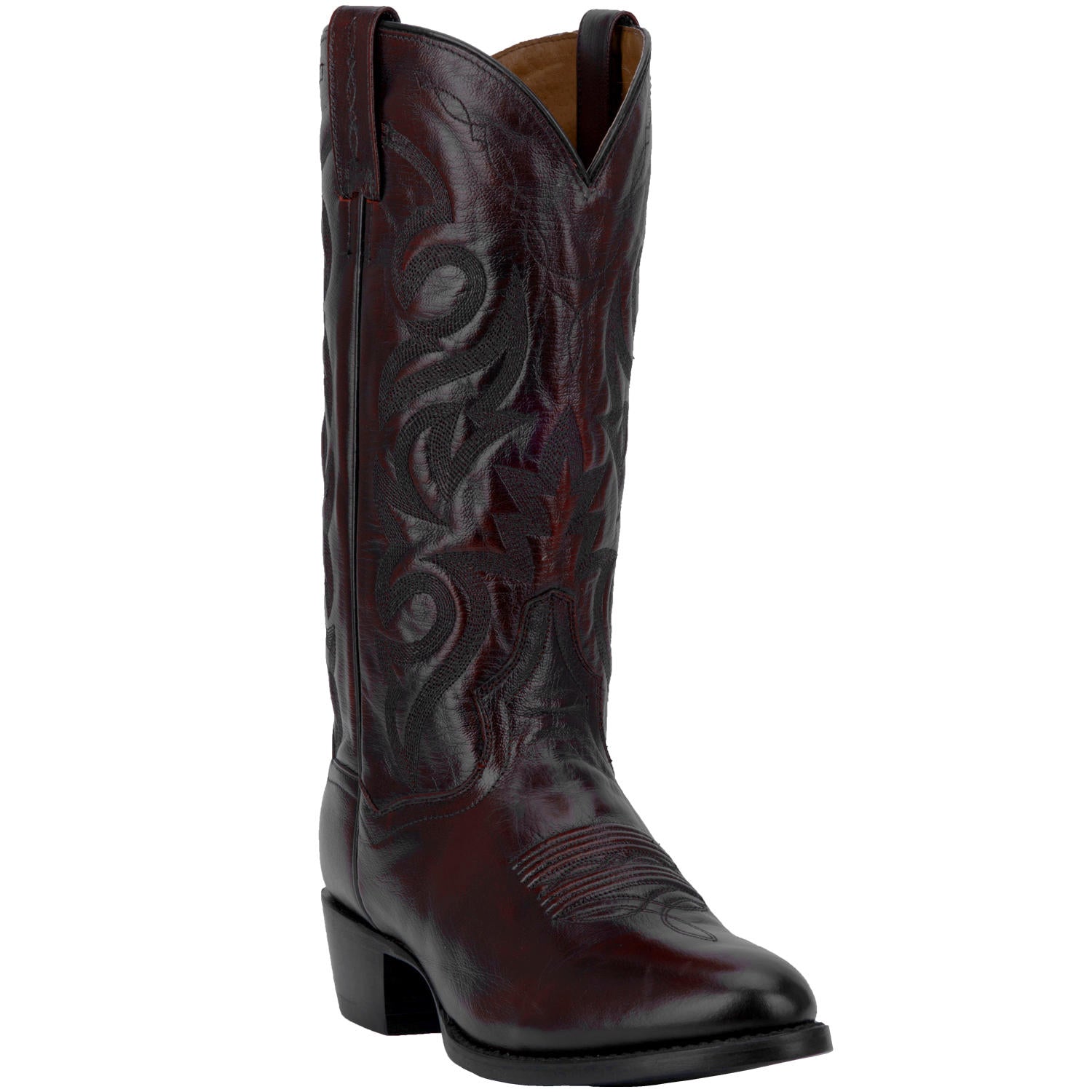 Dan Post Men's 13" Black Cherry Milwaukee Round Toe Leather Western Boot - DP2112R - 6.5B