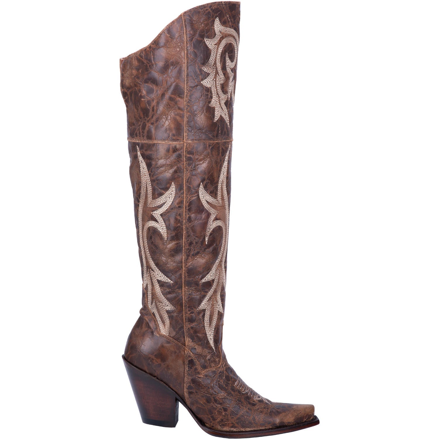 Dan Post Women's 20" Brown Jilted Snip Toe Leather Western Boot - DP3709 - 6M