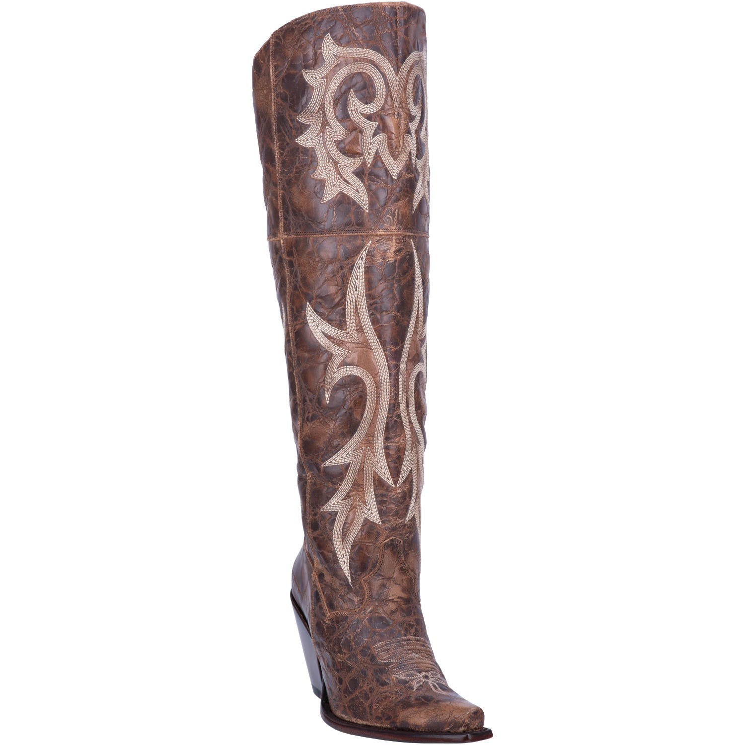 Dan Post Women's 20" Brown Jilted Snip Toe Leather Western Boot - DP3709 - 6M