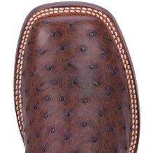 Dan Post Men's 11" Alamosa Brown Full - Quill Ostrich Square Toe Western Boot - DP3875 - 7D