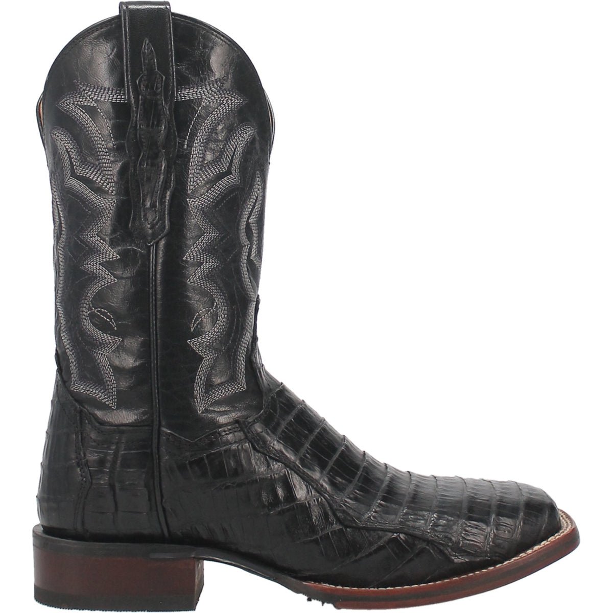 Dan Post Men's 11" Kingsly Black Caiman Square Toe Western Boot - DP4805 - 7D