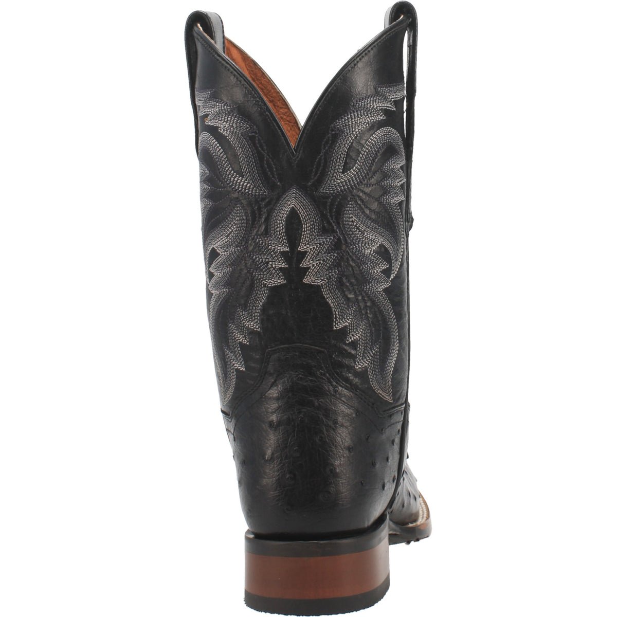 Dan Post Men's 11" Black Alamosa Full Quill Ostrich Square Toe Western Boot - DP4873 - 7D