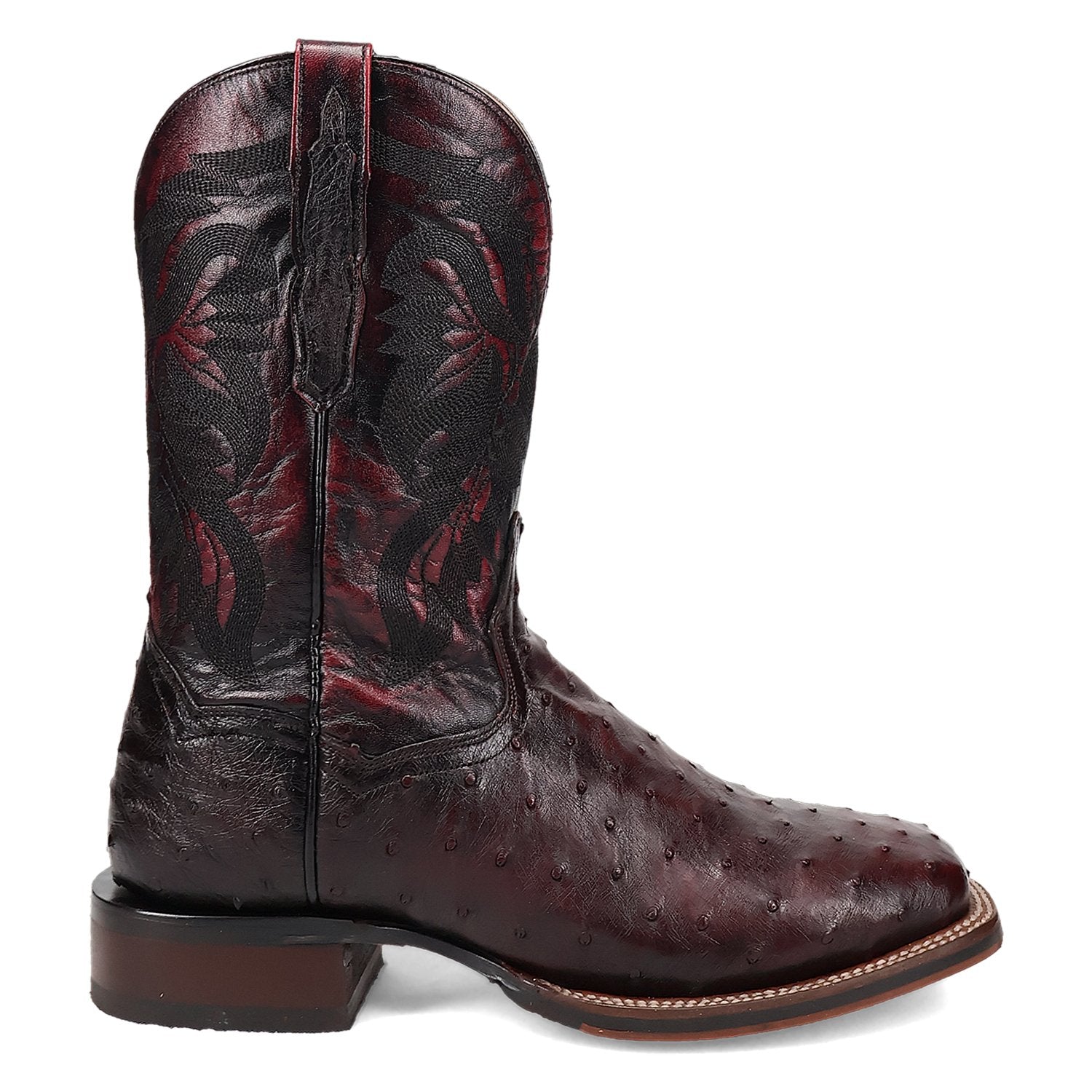 Dan Post Men's 13" Black Cherry Alamosa Full Quill Ostrich Boot - DP5012 - 8EW