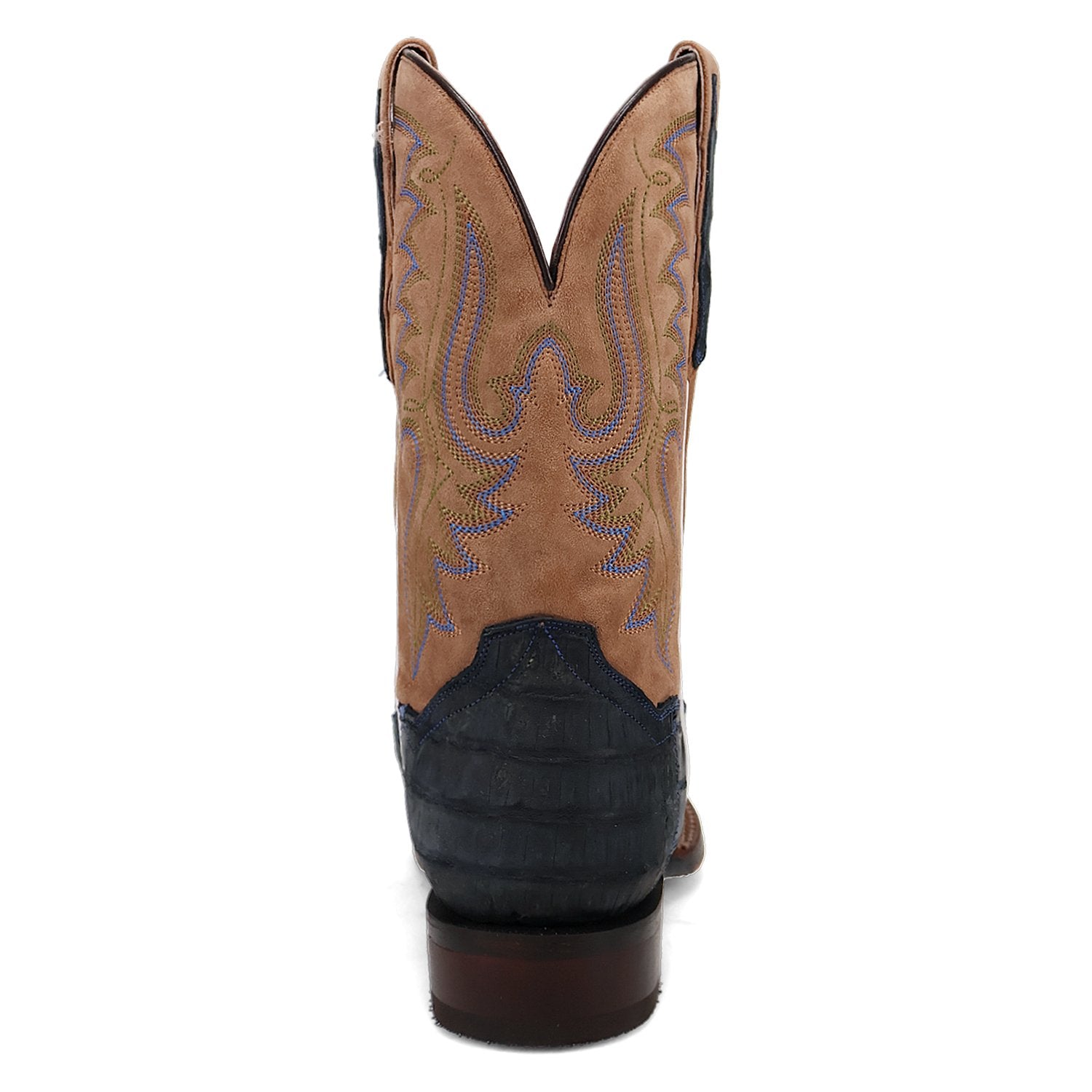 Dan Post Men's 11" Denim & Tan Caiman Square Toe Western Boot - DP5014 - 8EW