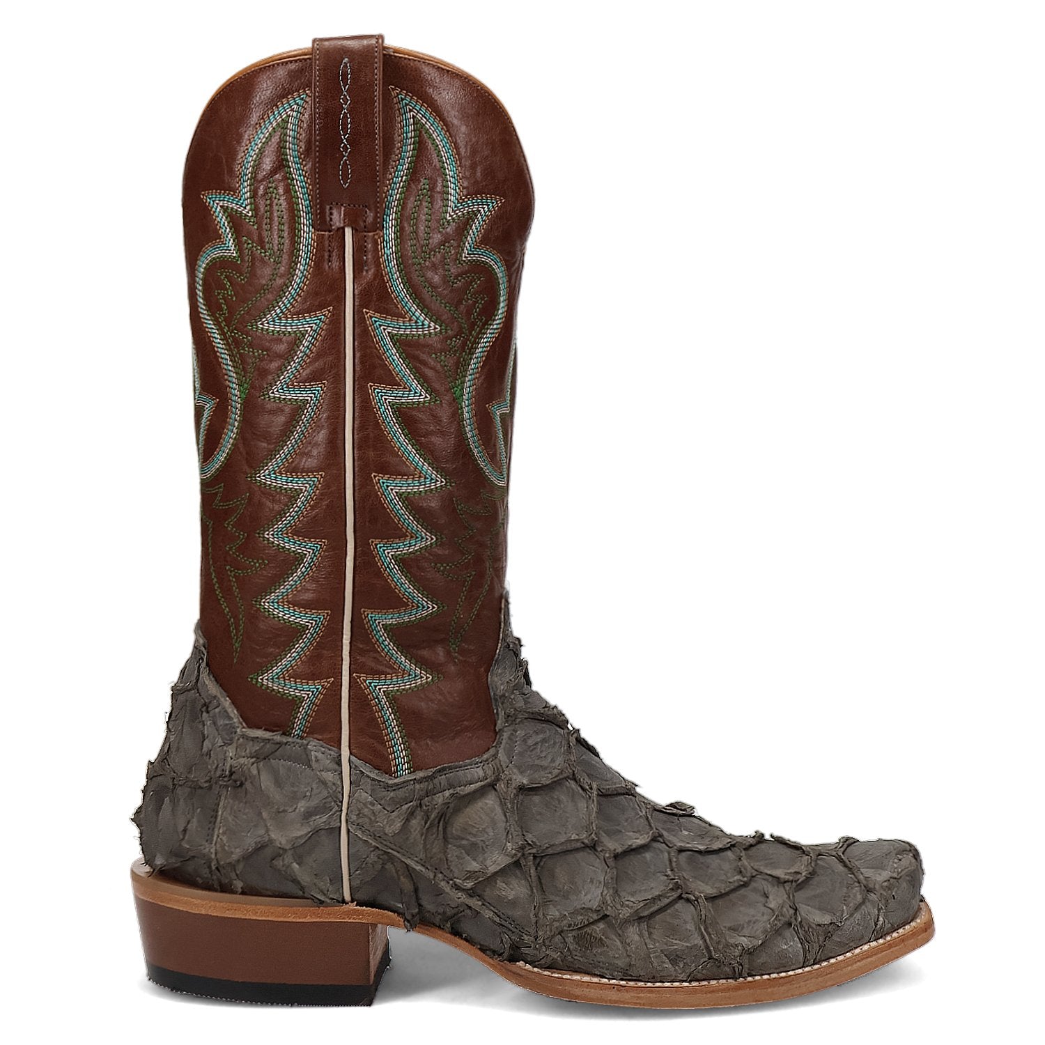 Dan Post Men's 13" Brown Riggs Pirarucu Western Boot - DP5022 - 8EW