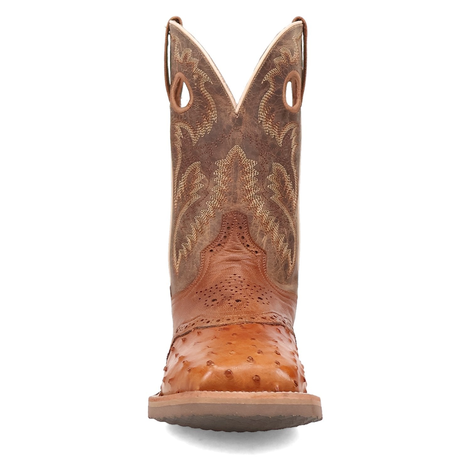 Dan Post Men's 11" Full Quill Ostrich Tan & Bay Apache Square Toe Western Boot - DP6058 - 7D