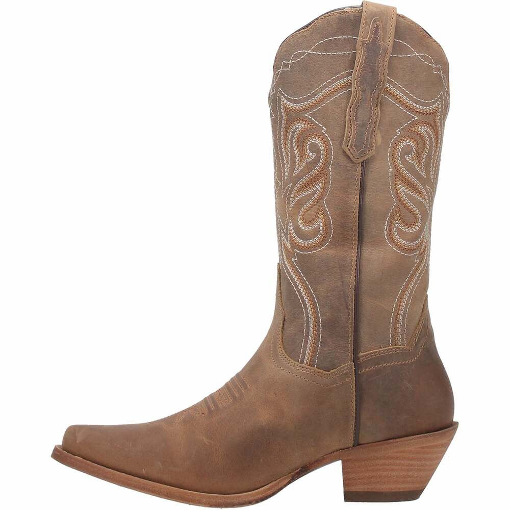 Women's Dan Post 12" Karmel Leather Snip Toe Western Boot - DP80051 - 6M