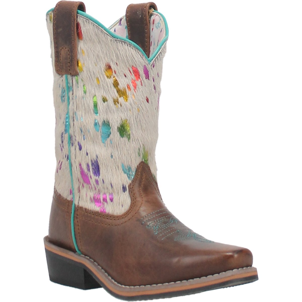 Dan Post Kids' 8" Rumi Brown Square Toe Western Boot - DPC2908 - 13.5D