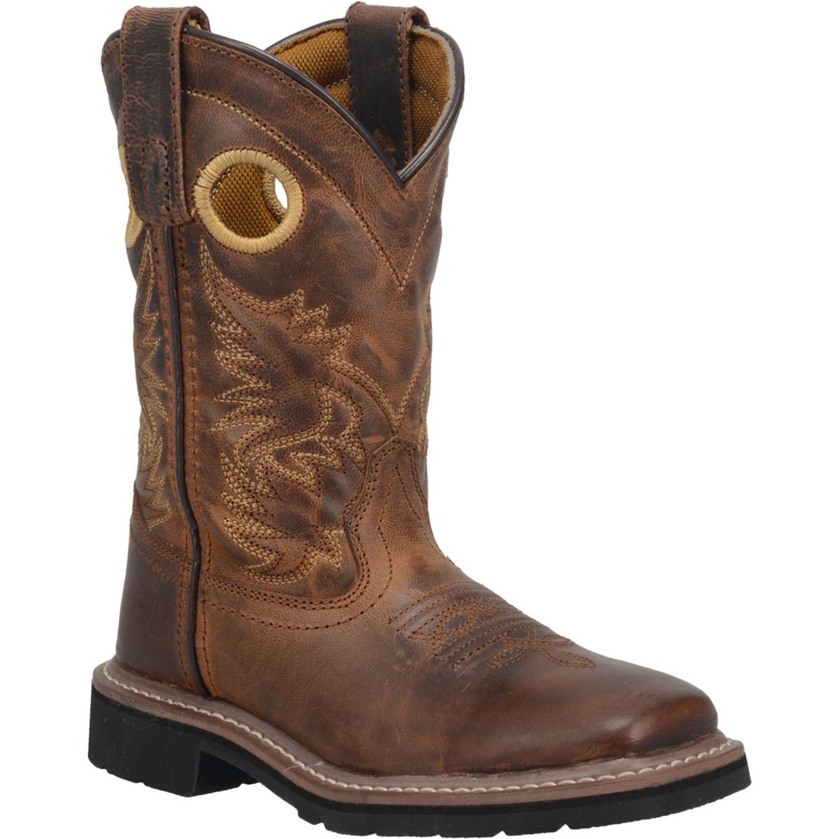 Dan Post Kids' 8" Amarillo Brown Square Toe Western Boot - DPC2932 - 13.5D