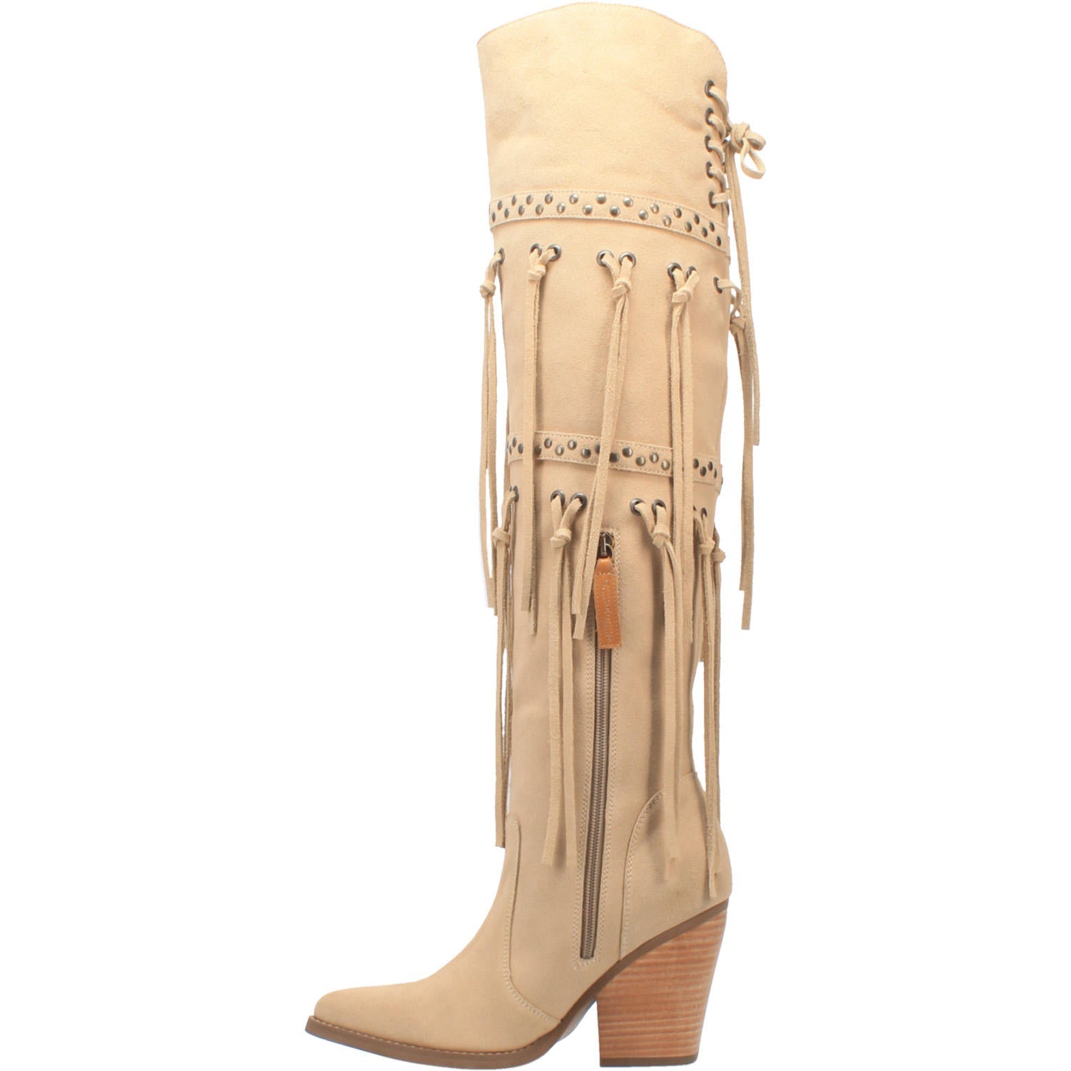 Dingo Women's 22" Witchy Woman Sand Tall Leather Snip Toe Western Boot - DI268 - SAND - 6M