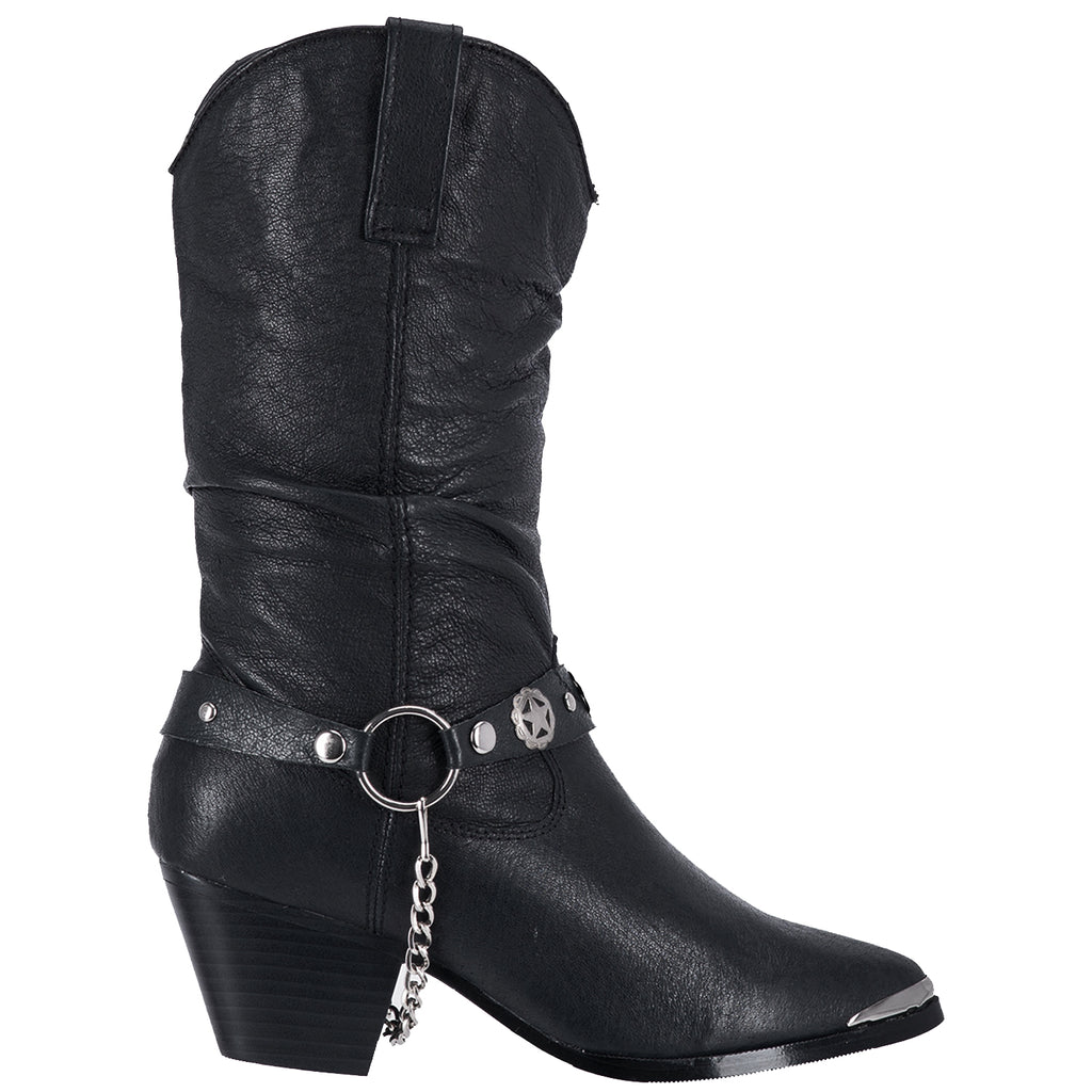 Dingo Women's 10" Olivia Black Leather Fashion Toe Western Boot - DI522 - BK - 5M