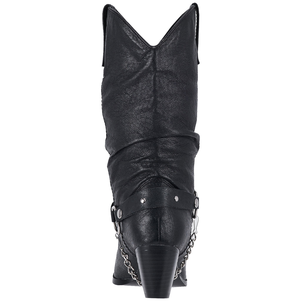 Dingo Women's 10" Olivia Black Leather Fashion Toe Western Boot - DI522 - BK - 5M