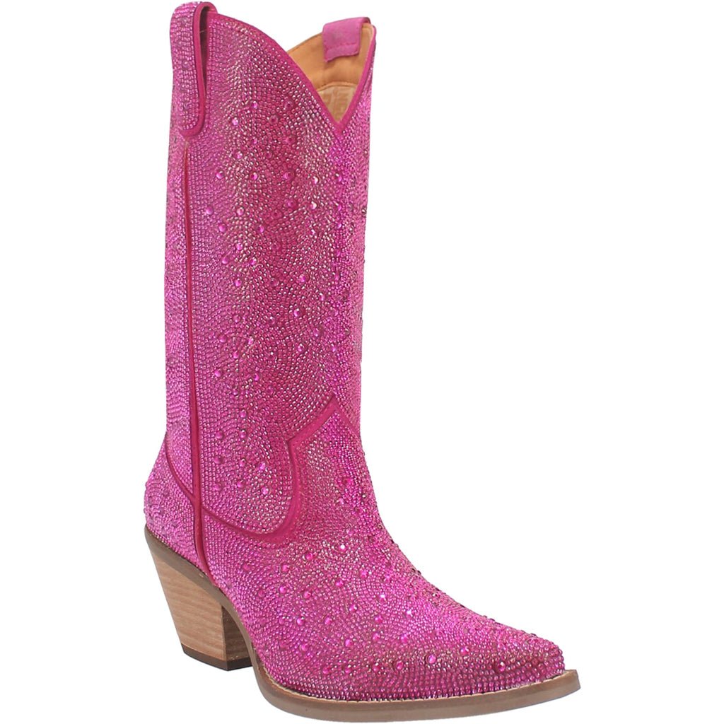 Dingo Women's 12" Fuchsia Silver Dollar Almond Toe Western Boot - DI570 - PU6 - 6M