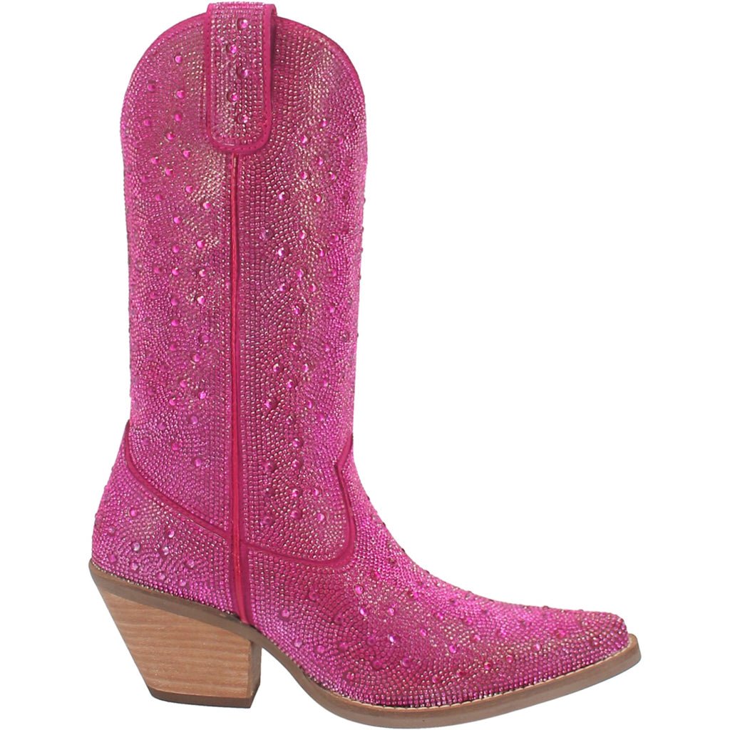 Dingo Women's 12" Fuchsia Silver Dollar Almond Toe Western Boot - DI570 - PU6 - 6M