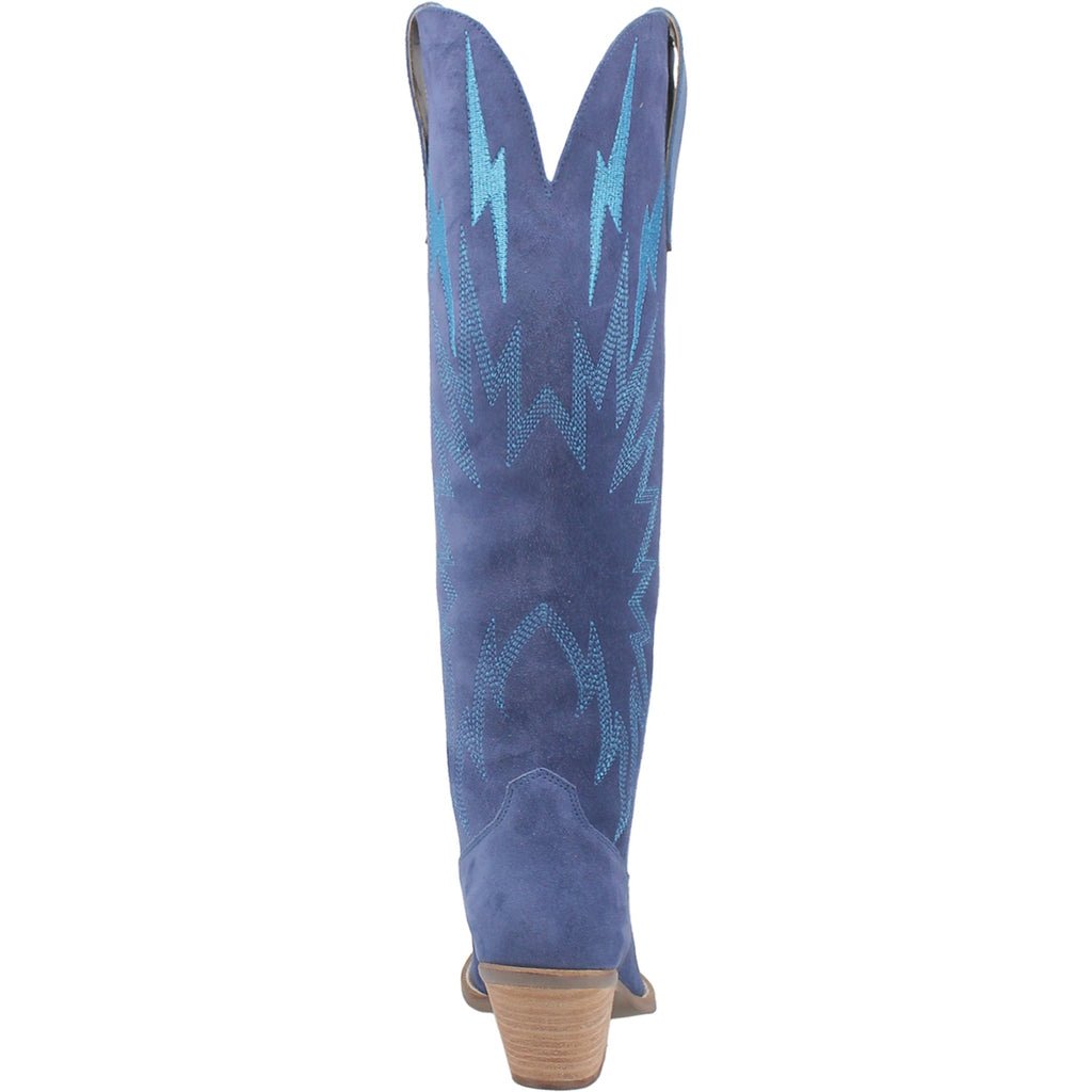 Dingo Women's 16" Thunder Road Blue Suede Snip Toe Western Boot - DI597 - BL - 6M