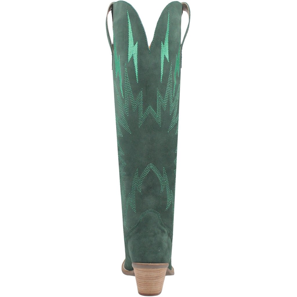 Dingo Women's 16" Thunder Road Green Suede Snip Toe Western Boot - DI597 - GN - 6M