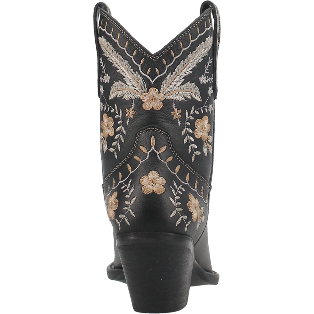 Dingo Women's 7" Prime Rose Black Almond Toe Western Boot - DI748 - BK - 6M