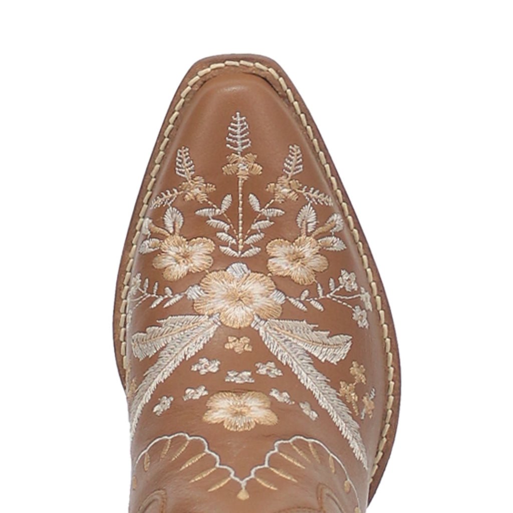 Dingo Women's 7" Prime Rose Brown Almond Toe Western Boot - DI748 - BN - 6M