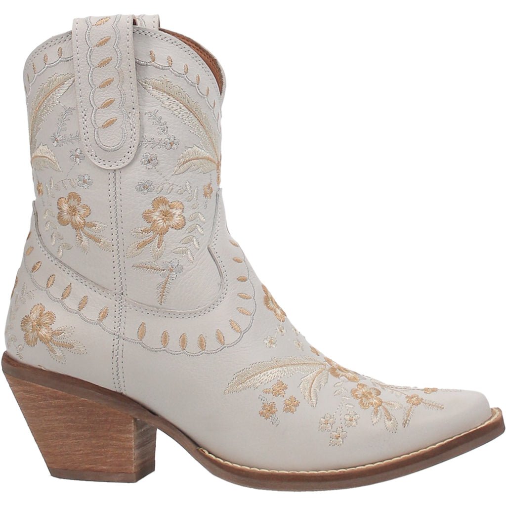 Dingo Women's 7" Prime Rose White Almond Toe Western Boot - DI748 - WH - 6M