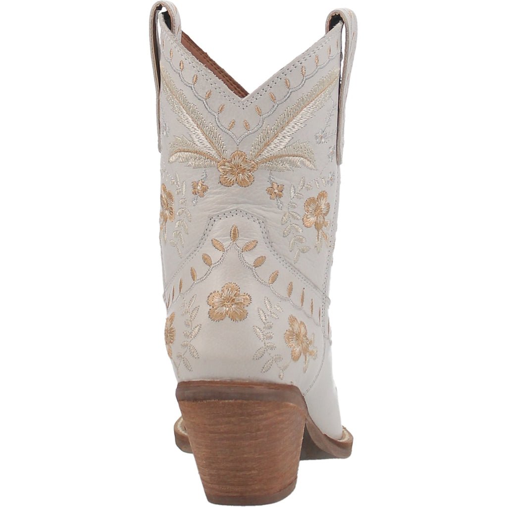 Dingo Women's 7" Prime Rose White Almond Toe Western Boot - DI748 - WH - 6M