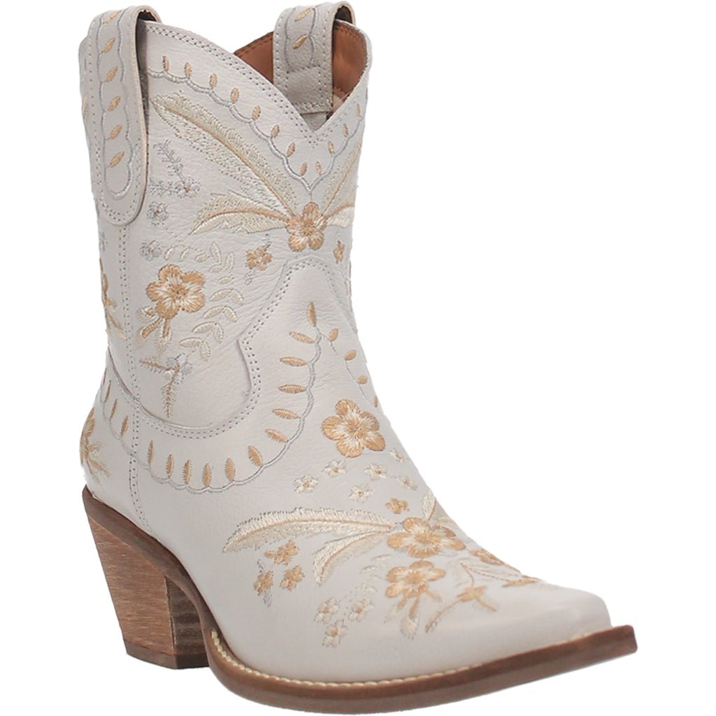 Dingo Women's 7" Prime Rose White Almond Toe Western Boot - DI748 - WH - 6M